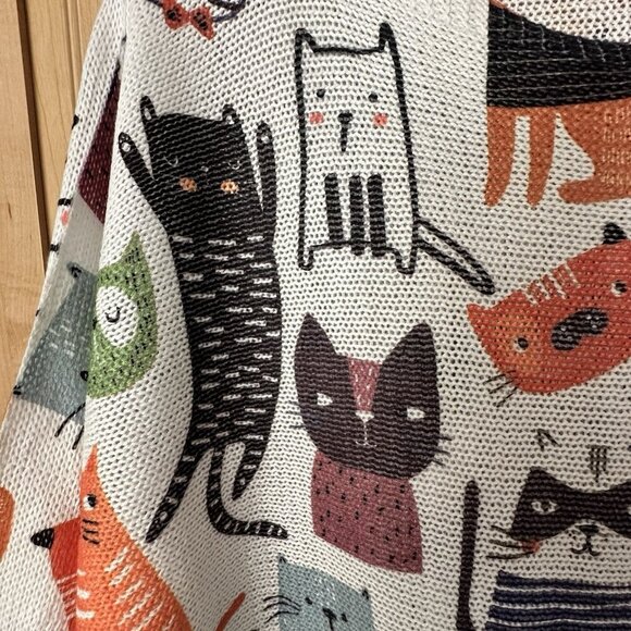 Yolly Italy Lightweight Knit Summer Sweater Dolman Top Kitty Cat Lady Artsy Sz? - Picture 3 of 7